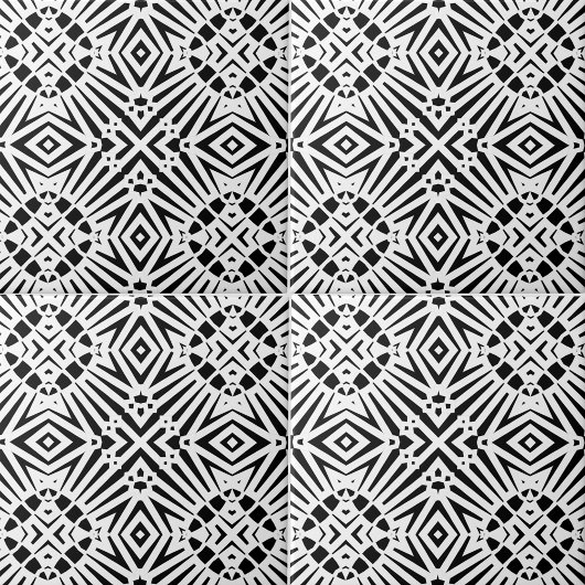 抽象芸術ストライプの白黒の幾何学的パターン タイル