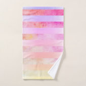 抽象芸術ストライプの花の色 バスタオルセット (ハンドタオル)