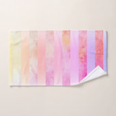 抽象芸術ストライプの花の色 バスタオルセット (ハンドタオル)