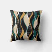 抽象芸術ストライプの、カラフル波状パターン。 クッション (裏面)