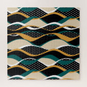 抽象芸術ストライプの、カラフル波状パターン。 ジグソーパズル (横)