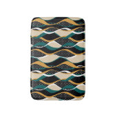 抽象芸術ストライプの、カラフル波状パターン。 バスマット (正面縦)