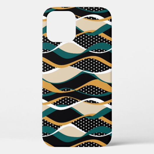抽象芸術ストライプの、カラフル波状パターン。 Case-Mate iPhoneケース (裏面)