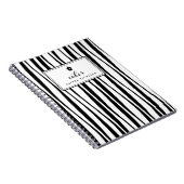 抽象芸術ストライプカスタムベーキングレシピ手帳 ノートブック (右側)