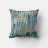 抽象芸術ストライプティール（緑がかった色） クッション (裏面)