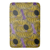 抽象芸術ストライプトンネル黄色の黒い紫 バスマット (正面縦)