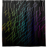 抽象芸術ストライプパターン シャワーカーテン (正面)