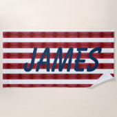 抽象芸術ストライプビーチタオル ビーチタオル (正面)