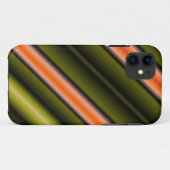 抽象芸術ストライプ対角線（オレンジ、緑、黒） Case-Mate iPhoneケース (裏面(横))
