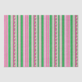 抽象芸術ストライプ惑星、バラピンクと緑 薄葉紙