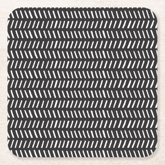抽象芸術ストライプ水平ヴィンテージ背景 スクエアペーパーコースター (正面)