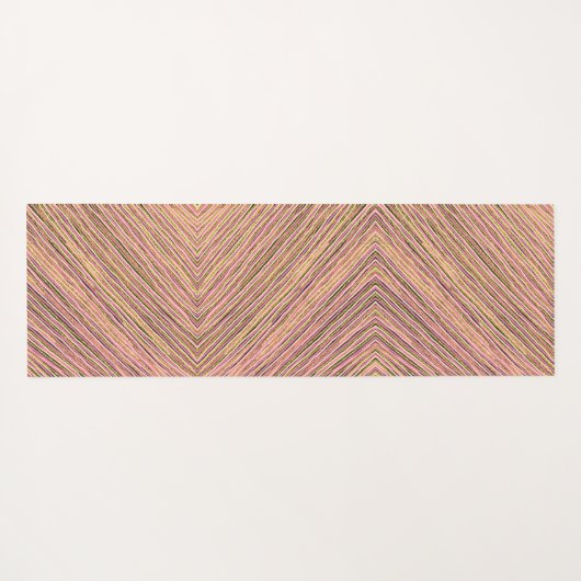 抽象芸術ストライプ金ゴールドグリッターモノグラム ヨガマット (裏面(横))