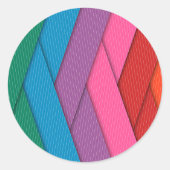 抽象芸術ストライプ、カラフル、 ラウンドシール (正面)