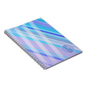 抽象芸術ストライプ/パープルブルース/モノグラム ノートブック (右側)