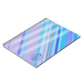 抽象芸術ストライプ/パープルブルース/モノグラム ノートブック (左側)