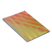 抽象芸術ストライプ/黄色と暖かい色合い/モノグラム ノートブック (右側)