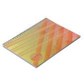 抽象芸術ストライプ/黄色と暖かい色合い/モノグラム ノートブック (左側)