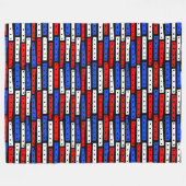 抽象芸術ストリップのパターン – 黒の色01 フリースブランケット (正面(横))