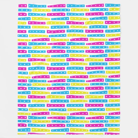 抽象芸術ストリップパターン – 白の色02 フリースブランケット (正面)