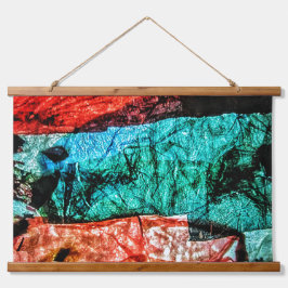 抽象芸術ストリップ木材の上の壁のタペストリーユニーク、 吊り下げ型タペストリー