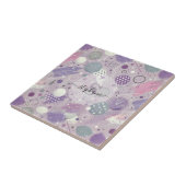 抽象芸術ストリップ絵を描アント付き紫色の円 タイル (側面)