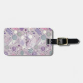 抽象芸術ストリップ絵を描アント付き紫色の円 ラゲッジタグ (正面横)