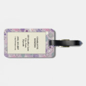 抽象芸術ストリップ絵を描アント付き紫色の円 ラゲッジタグ (裏面横)