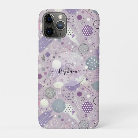 抽象芸術ストリップ絵を描アント付き紫色の円 Case-Mate iPhoneケース (裏)