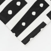 抽象芸術ストリップ101119パターン – 白に黒 フリースブランケット (角)