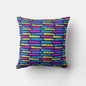 抽象芸術ストリップ – 濃い青の色02 クッション (裏面)