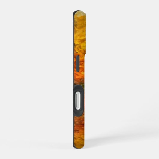 抽象芸術ストロークオブオータムレイクモノグラムイニシャル iPhone 16ケース (右側面)