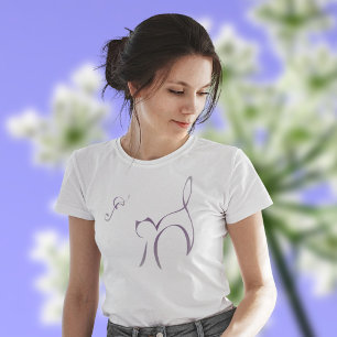 抽象芸術スニ猫inプラム tシャツ