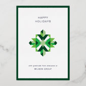 抽象芸術スノー企業のフレークホリデーカード 箔シーズンカード (正面)