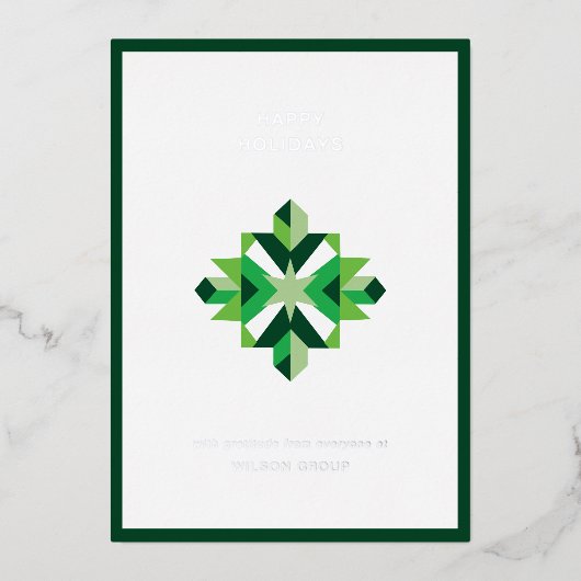 抽象芸術スノー企業のフレークホリデーカード 箔シーズンカード (正面)