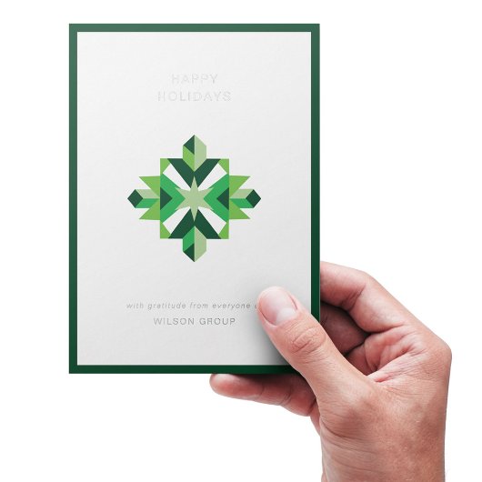 抽象芸術スノー企業のフレークホリデーカード 箔シーズンカード