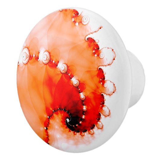 抽象芸術スパイラルカラフルフラクタル セラミックノブ (右)