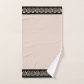 抽象芸術スパイラルサークルオンブラック&ベージュバートウェ バスタオルセット (ハンドタオル)