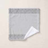 抽象芸術スパイラルサークルオンライトシルバーグレーバス バスタオルセット (ウォッシュタオル)