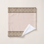 抽象芸術スパイラルサークルonライトベージュシェードバス バスタオルセット (ウォッシュタオル)