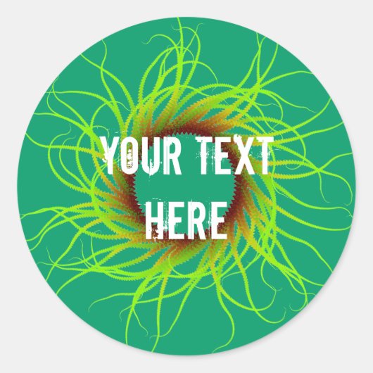 抽象芸術スパイラルステッカー ラウンドシール (正面)