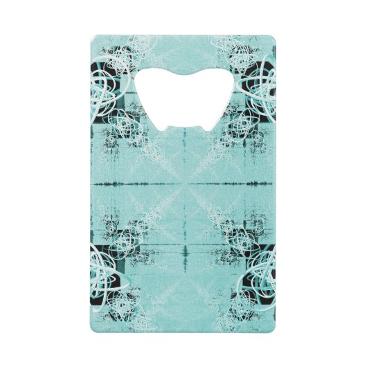 抽象芸術スパイラルディライトステンレス鋼製開口部 クレジットカード栓抜き (正面)