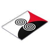 抽象芸術スパイラル円(黒い赤と白) ノートブック (左側)