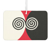 抽象芸術スパイラル円(黒と赤の白) カーエアーフレッシュナー (裏面)