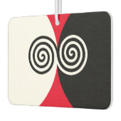 抽象芸術スパイラル円(黒と赤の白) カーエアーフレッシュナー (左)