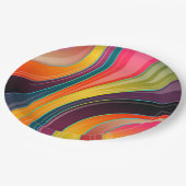 抽象芸術スパイラル虹カラフルデザイン ペーパープレート (アングル)