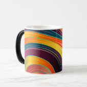 抽象芸術スパイラル虹カラフルデザイン モーフィングマグカップ (正面左)