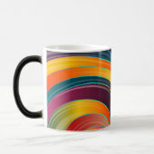 抽象芸術スパイラル虹カラフルデザイン モーフィングマグカップ (左)