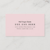 抽象芸術スパマッサージサウナ爪、 ネイルピンク 名刺 (裏面)