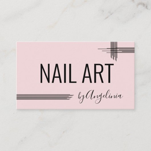 抽象芸術スパマッサージサウナ爪、 ネイルピンク 名刺 (正面)