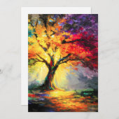 抽象芸術スピリチュアル自然ツリー シーズンカード (正面/裏面)